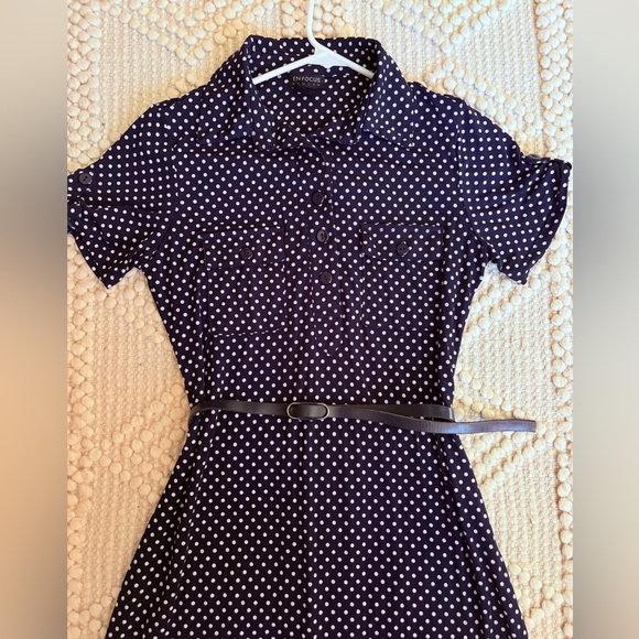 Enfocus Studio Blue and White Shirt Dress - Picture 8 of 9